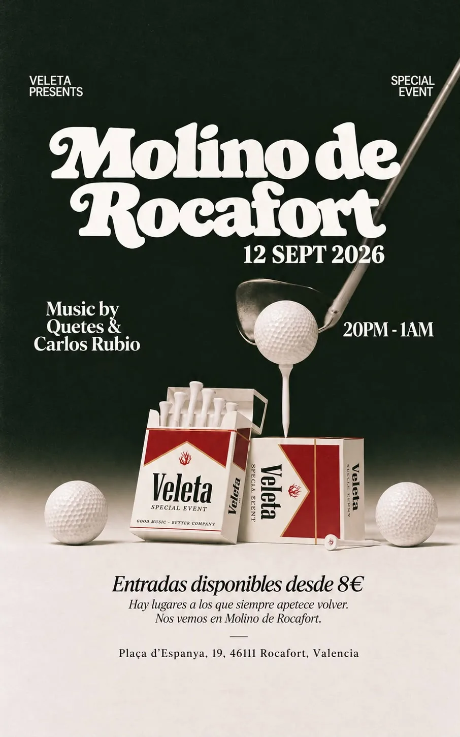 Cartel del evento Veleta en Molino de Rocafort, 12 de septiembre de 2026